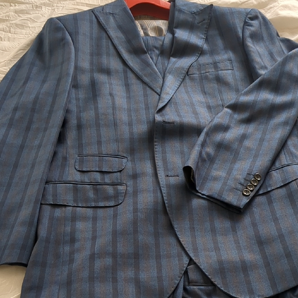 Men's Blue Striped Blazer